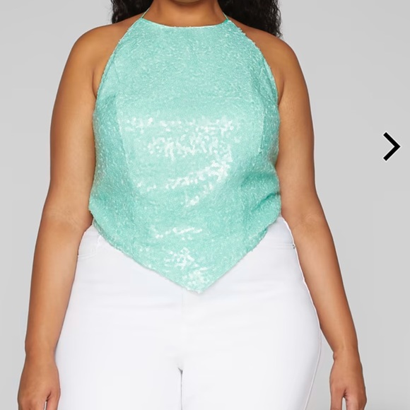 Fashion to Figure Sequin Halter Top - Picture 3 of 4